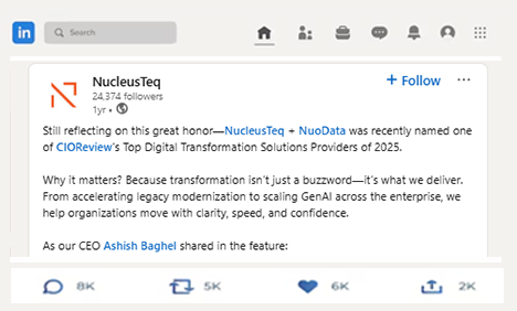 NucleusTeq / NuoData recognition