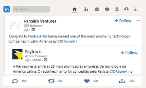 Paytrack recognition